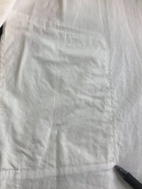 Eileen Fisher Tunic Shirt Womens Medium White Organic Cotton Band Collar Button - Picture 8 of 16